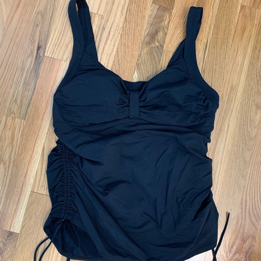 Lands End Black Swim Top